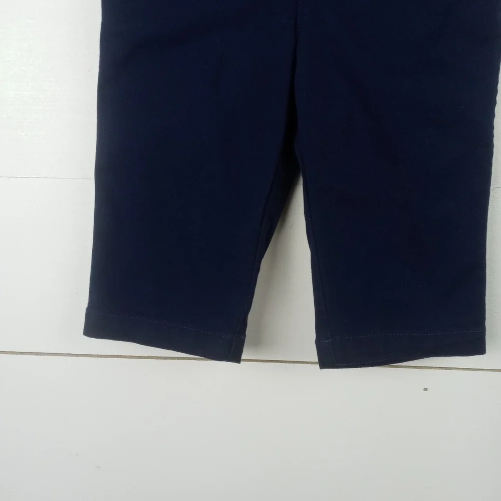 Ralph Lauren boys size 6 mos navy blue button elastic waist belted dress pants